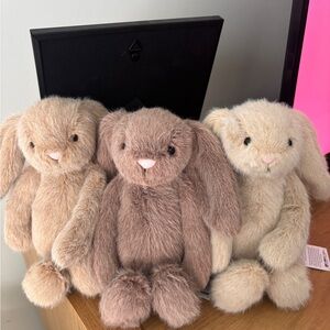 Jellycat Flufflet Bunny Trio - Oat, Wheat, and Fawn